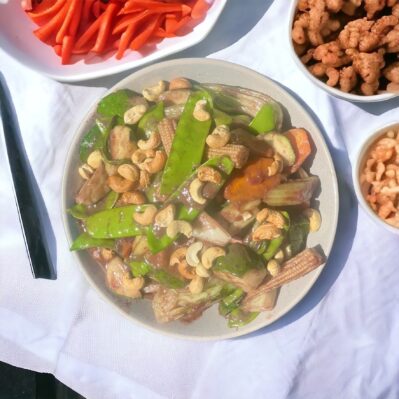 Plum & Chilli Stir-Fry with Cashews